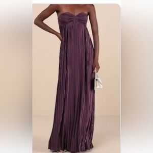 Elegant Strapless Purple Gown by Lulu’s